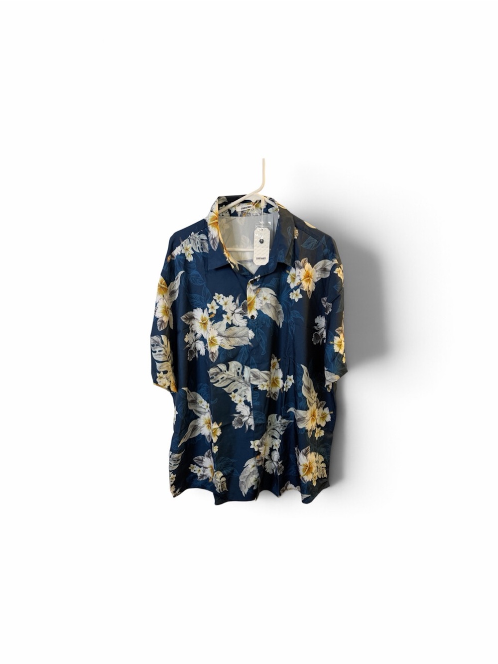 Men's 3XL Navy Floral Short-Sleeve Shirt